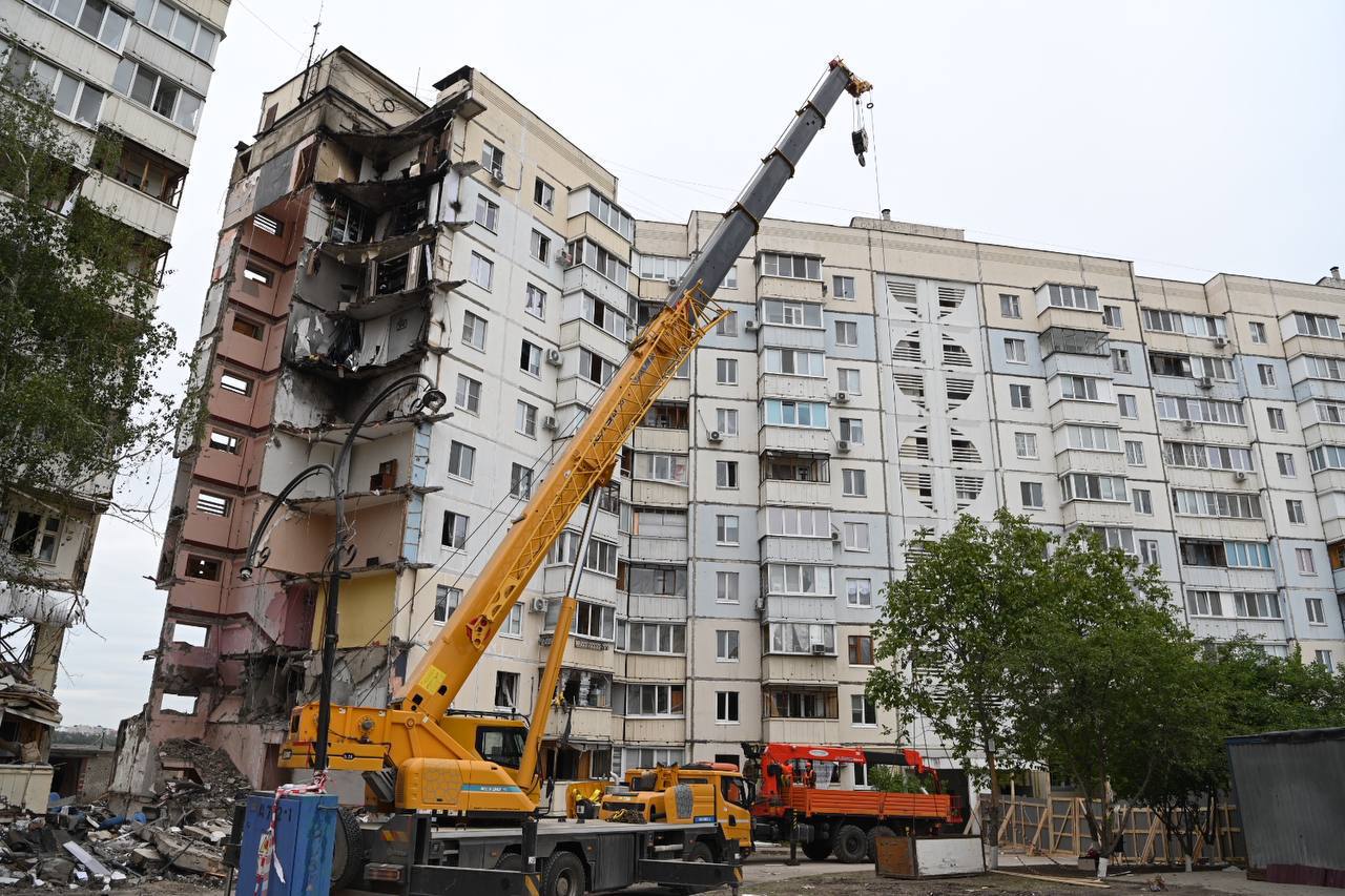 
                     В разрушенный снарядом дом в Белгороде вернули воду и электричество 
                